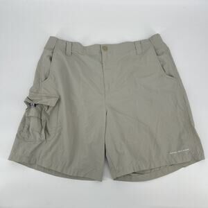 Columbia Shorts PFG Mens Size L Performance Chino Stretch Beige Fishing Utility